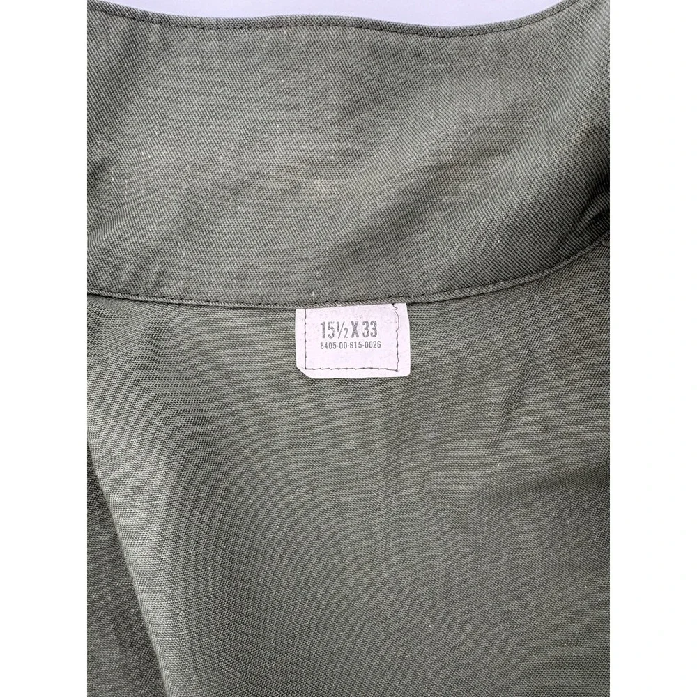 US Air‎ Force OG-507 Utility Shirt Vintage Military Olive Green Vietnam Dura